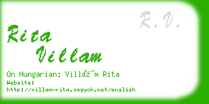 rita villam business card